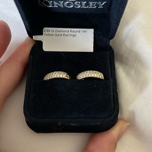 Yellow gold diamond earrings